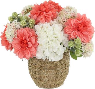 Creative Displays Inc. Hydrangea & Dahlia Arrangement In Rope Pot