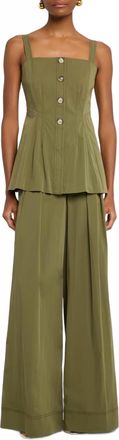 Veronica Beard Womens Kariselle Sleeveless Square-Neck Top In Army