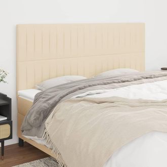 vidaXL Cabeceros 4 Unidades De Tela Color Crema 100x5x78/88 Cm Vidaxl