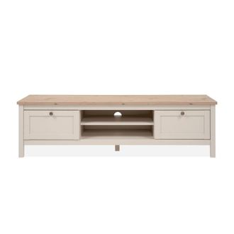 Calicosy Mueble de tv, 2 cajones, 2 huecos efecto cachemira y roble a160 cm