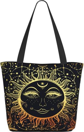 AOOEDM Sun Face Moon Star Ethnic Ladies Shopping Bag 13x11x7in.The Perfect ValentineS Day Gift.It Is The Best ValentineS Day Gift For Mom, Daughter, Wife,Etc