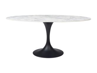 VENTE-UNIQUE.COM Mesa de comedor cer&aacute;mica negro, blanco