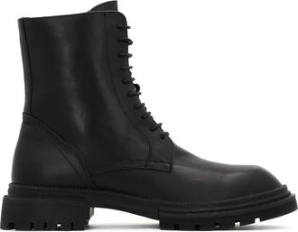Kazar Veterboots in militaire stijl - Heren - Veterlaarzen - Zwart - 39 EU - Leer - Schoenen