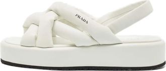 Prada Sandali imbottiti con plateau - Bianco
