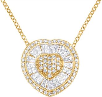 House of Brilliance 10KT Yellow Gold Diamond Heart Pendant Necklace at Nordstrom