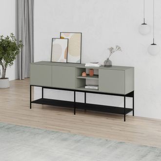 Decortie Amira Large Sideboard & Console Table with Push-to-Open Doors in Green | Size: 2 Pack