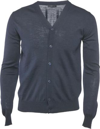 Prada Fijngebreid wollen vest - Blauw