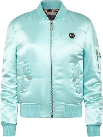 Philipp Plein Nylon Bomber Oversize - Dames - Bomber jackets - Groen - S - Nylon - Jassen