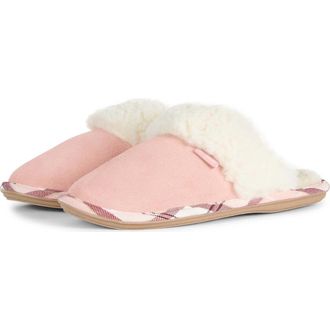 Barbour Lydia Faux Fur Slipper in Pink Suede at Nordstrom, Size 5