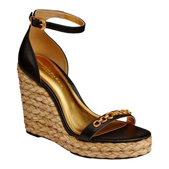 DKNY Yulissa Embellished Ankle-Strap Espadrille Black F2454294 Womens