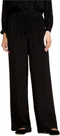 Trovata Vera Velvet Polka Dots Pant In Black