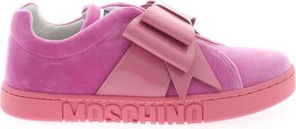 Moschino Bow Velvet Sneakers - Roze - Dames - Sneakers - Roze - 36 EU - Leer - Schoenen