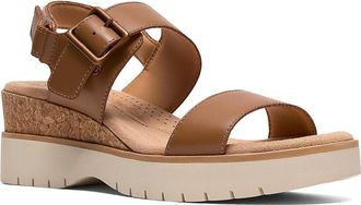 Clarks Diaz Rose Womens Wedge Shoes Tan Nubuck : 5.5 B - Medium, Leather