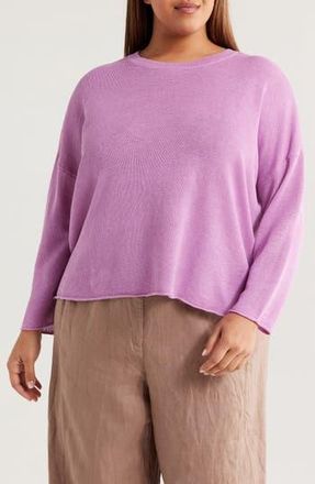 Eileen Fisher Organic Linen & Organic Cotton Sweater in French Lilac at Nordstrom Rack, Size 1X