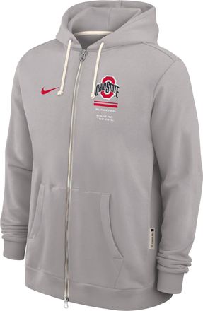Nike Ohio State Sideline Standard Issue Nike Mens Dri-FIT College Full-Zip Hoodie in Grey | 03AV09TOH-1FA