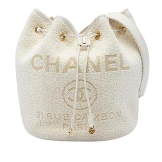 Chanel Pre-owned Vintage Bucket Bag - Dames - Pre-owned - Wit - Maat: ONE Size Leer