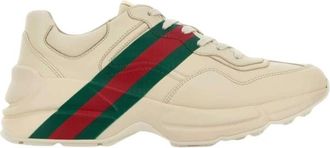 Gucci Rhyton Sneaker - Dames - Sneakers - Beige - 37 1/2 EU - Leer - Schoenen