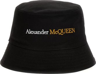 Alexander McQueen Bucket Hat With Logo - male - Alexander McQueen - Accessories - Black - M - Accessories