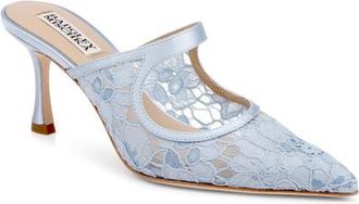 Badgley Mischka Oaklyn Cutout Mule in Blue Satin at Nordstrom, Size 6.5