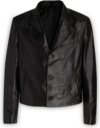 Ferragamo Giacche Gilet Blazers - Heren - Blazers - Zwart - XL - Leer - Jassen