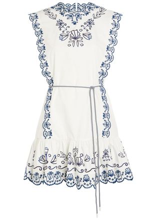 Alemais Alemais Leela Embroidered Cotton Mini Dress - Cream - 10 (UK10 / S)