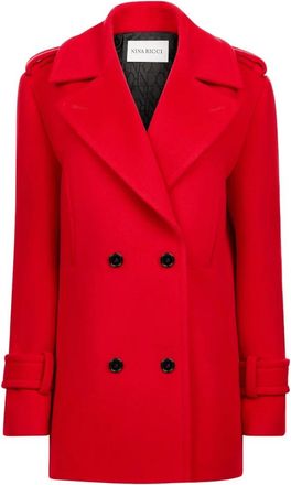 Nina Ricci Kasjmier En Wol - Dames - Mantel - Rood - S - Wol - Jassen