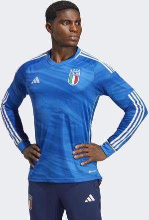 adidas adidas Performance Mens Italy 23 Home Long Sleeve Jersey - Blue - Size Small