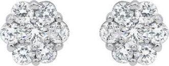 LuvMyJewelry Meadow 0.75 Ct TW Lab Grown Diamond Cluster Studs 14K Gold Earrings in 14K White Gold at Nordstrom