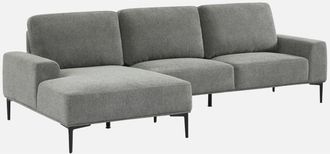 Sweeek Divano a 3 posti in tessuto e metallo, angolo sinistro
