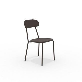 MondoViro Conjunto de 4 sillas de jard&iacute;n de metal marr&oacute;n 45x53 cm 84h