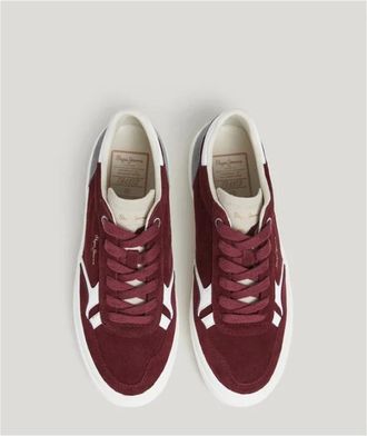 Pepe Jeans London Lage Top Su&egrave;de Sneakers met Stikdetails - Heren - Sneakers - Veelkleurig - 42 EU - Su&egrave;de - Schoenen