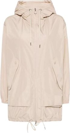 Moncler Melia Jacket - Dames - Parka Jassen - Beige - M - Polyester - Jassen