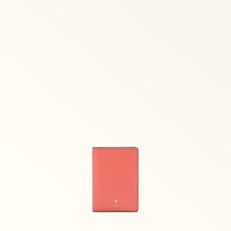 Furla Camelia Passport Holder S Aperitivo Orange Textured Leather Woman