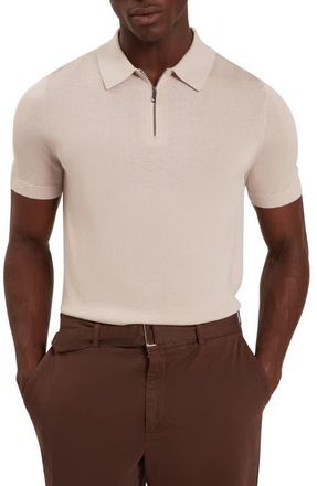 Ted Baker Givrans Zip Polo Sweater in Ecru at Nordstrom, Size 3