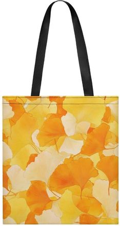 Generic Ginkgo Watercolor Womens Tote Casual Shopping Bag Lightweight Shoulder Bags Hobos Handbag for Work Travel Daily 35x40cm