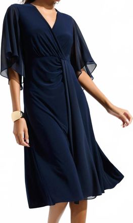 Joseph Ribkoff Surplice Neck Fit And Flare Dress In Midnight Blue