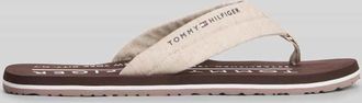 Tommy Hilfiger Zehentrenner aus Leinen in Beige, Gr&ouml;&szlig;e 40