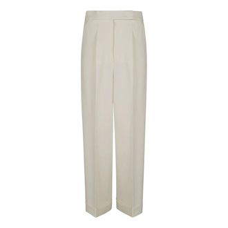 Max Mara Wide Trousers, female, White, Size: XS Pantaloni Rugiada
