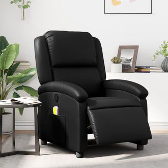 vidaXL Vidaxl - Sill&oacute;n De Masaje Reclinable El&eacute;ctrico Cuero Sint&eacute;tico Negro