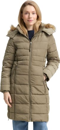 Tom Tailor Steppmantel TOM TAILOR, Damen, Gr. XXL, smoke olive, Steppware, Obermaterial: 100% Polyester. Futter: 100% Polyester, Strukturmuster, unifarben, regul