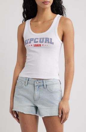 Rip Curl Fourth of July Rib Tank in White at Nordstrom, Size Xx-Small