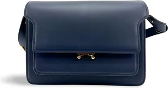 Marni Medium Trunk Shoulder Bag Navy Gold Hardware