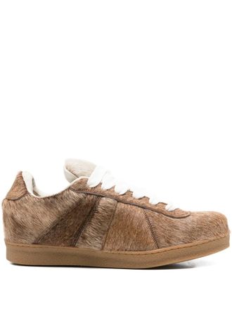 EGONlab. leather sneakers - men - Calf Hair/Goat Skin/Rubber - 43 - Neutrals