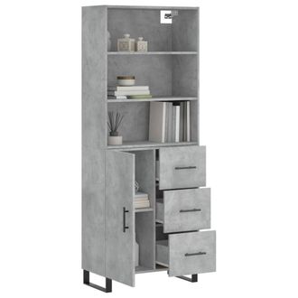 Berkfield Home Highboard Concrete Grey 69.5x34x180 cm Engineered Wood