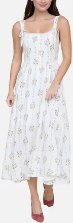 Blu Pepper Lace Trim Corset Fit & Flare Dress in Ivory Multi at Nordstrom, Size Medium