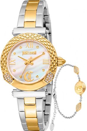 Just Cavalli Womens JC1L332M0075 Ladies Curiosa Watch and Bracelet Gift Set - Gold - One Size