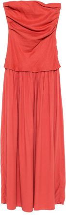 Faithfull The Brand Hedy Maxi Ruched Bandeau Dress