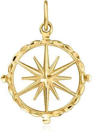 RS Pure by Ross-Simons Italian 14kt Yellow Gold Compass Charm
