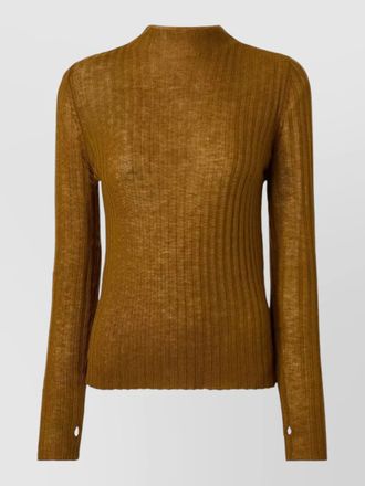 Pinko muggito ribbed knit top mock neck
