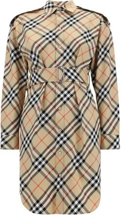 Burberry Check Cotton Mid-Length Shirt Dress, Brand Size 6 ( US Size 4 )